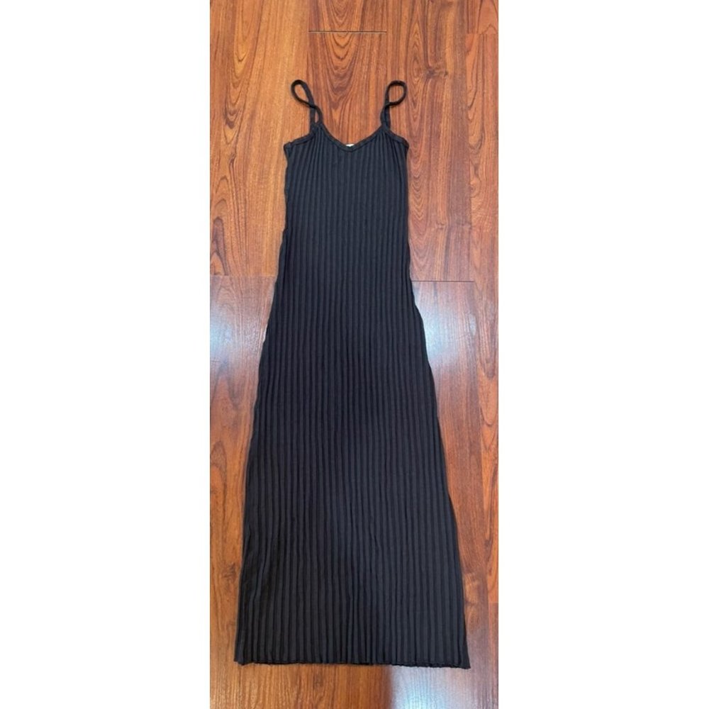 SPIRITUAL GANGSTER BLACK RUBBED MAXI DRESS SZ S